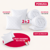 Antialergický set 2 paplóny 140 × 200 cm a 2 vankúše 70 × 90 cm s darčekom 2 vankúše 45 × 45 cm.