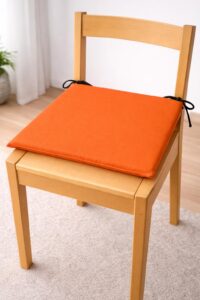 Tenký sedák na stoličku 35×35 cm Žiarivo oranžová