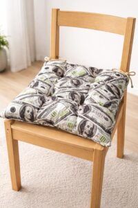Sedadlo stoličky 40×40 cm s motívom Tlač peňazí