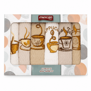 Kuchynské utierky 40x60 cm  6 ks sada s coffee dizajnom