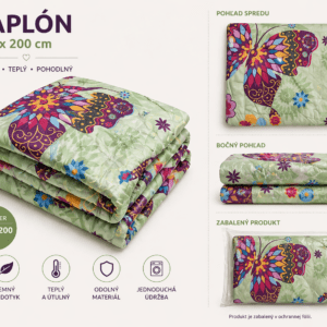 Paplón 140 x 200 cm – Motýľ