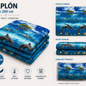 Paplón 140 x 200 cm – Delfíny