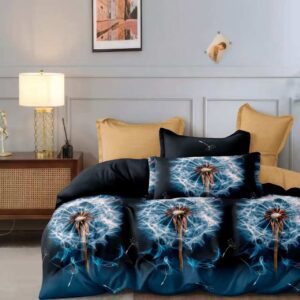 7-dielnu posteľnú súpravu s moderným motívom púpavy