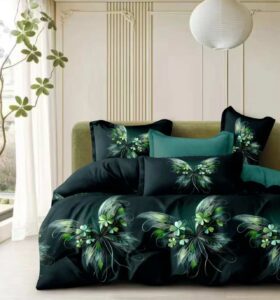 7-dielna posteľná súprava s elegantným zeleným motívom