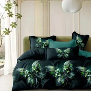 7-dielna posteľná súprava s elegantným zeleným motívom