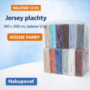 Jersey napínacia plachta 160 × 200 cm – balenie 12 ks | 130 g/m² | S gumou po obvode