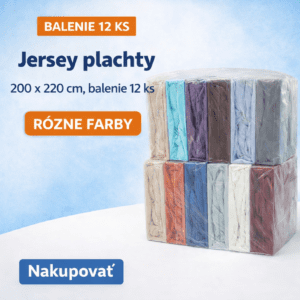 Jersey napínacia plachta 200 × 220 cm – balenie 12 ks | 130 g/m² | S gumou po obvode