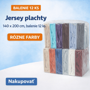 Jersey napínacia plachta 140 × 200 cm – balenie 12 ks | 130 g/m² | S gumou po obvode