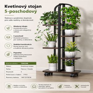 Rohová polica YM028 – čierna/hneda