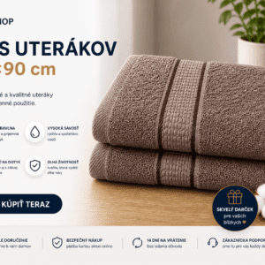 2 ks uterákov 50×90 cm – tmavá hneda
