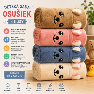 Detská sada osušiek – 4 ks | 70 × 140 cm