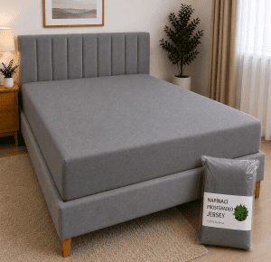 Jersey napínacia plachta – 90X200 siva