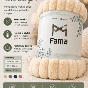 Hebká deka Fama – krémová