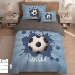 Bavlnené obliečky 3-dielna sada 140 × 200 cm | Detské obliečky Futbalová lopta